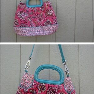 Vera Bradley Womens Tote Bag Floral Print Charleston Tote Call me Coral  Paisley